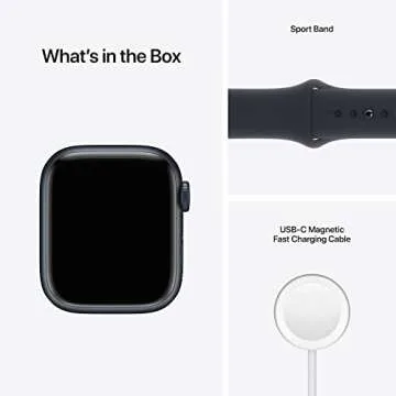 Apple Watch Series 7 [GPS 41mm] Smart Watch w/Midnight Aluminum Case with Midnight Sport Band. Fitness Tracker, Blood Oxygen & ECG Apps, Always-On Retina Display, Water Resistant