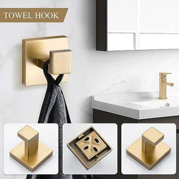 TURS Brushed Gold Bathroom Accessory Set 4 Pieces
