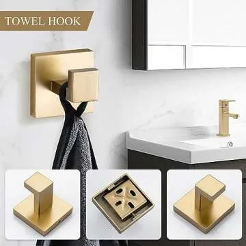 TURS Brushed Gold Bathroom Accessory Set 4 Pieces