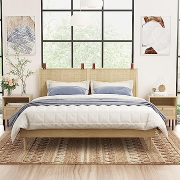 Angel Sar Rattan Nightstand Set of 2 for Stylish Homes