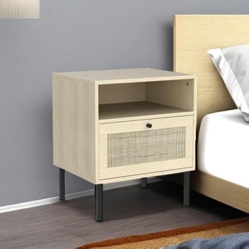 Angel Sar Rattan Nightstand Set of 2 for Stylish Homes