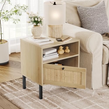 Angel Sar Rattan Nightstand Set of 2 for Stylish Homes