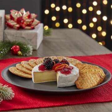 US Acrylic Everest Ultra-Durable Plastic 10 inch Dinner Plates in Grey Stone | Set of 6 Reusable, BPA-Free, Made in the USA, Dishwasher Safe Dinnerware