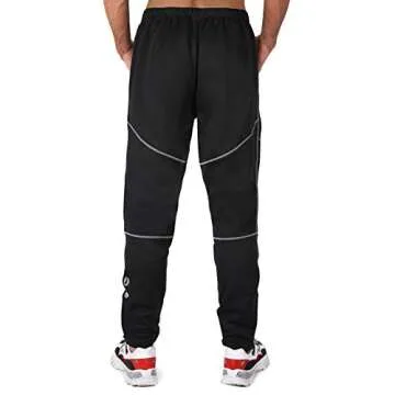 4ucycling Mens Fleeced Windproof Winter Cycling Pants for Biking,Skiing,Running Outdoor Sports Black