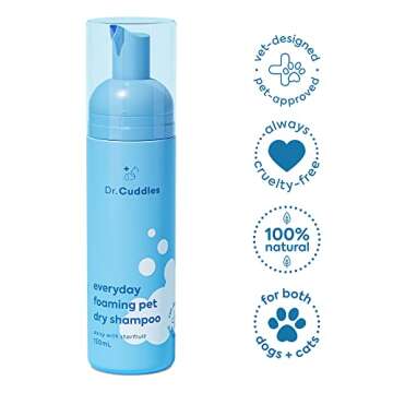 Foaming Dog Dry Shampoo, Waterless Dog Shampoo No Rinse - Waterless Cat Shampoo, Natural Botanicals & Deodorant for Fresh Smelling Fur on Dogs & Cats, Vet Formulated, Cleans & Conditions, Summer Pawty