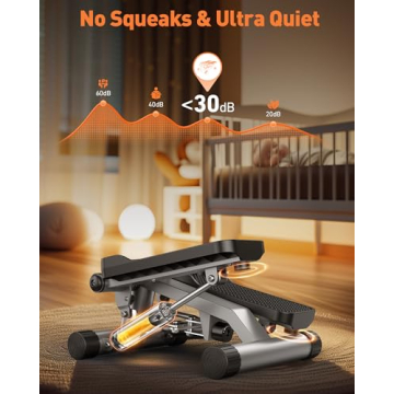 Sportsroyals Stair Stepper for Exercise, Mini Steppers with Resistance Band, Hydraulic Fitness Stepper Exercise Home Workout Equipment for Full Body Workout, 330lbs Weight Capacity