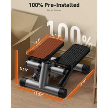 Sportsroyals Stair Stepper for Exercise, Mini Steppers with Resistance Band, Hydraulic Fitness Stepper Exercise Home Workout Equipment for Full Body Workout, 330lbs Weight Capacity