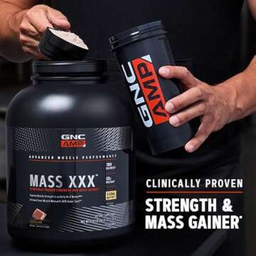 GNC AMP Mass XXX Mass Gainer | 50g Protein & Muscle Support