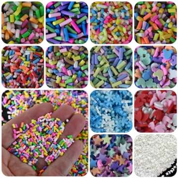 LIKETURE Fake Sprinkles 12 Jars 180g Polymer Clay Sprinkles Fake Candy Sprinkles Faux Sprinkle for R...