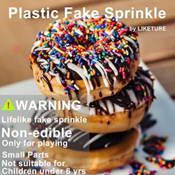 LIKETURE Fake Sprinkles 12 Jars 180g Polymer Clay Sprinkles Fake Candy Sprinkles Faux Sprinkle for Resin Slime Craft Plastic Sprinkle Nail Art Phone Case DIY Shaker Card Filler (12 Mixed Colors-180G)