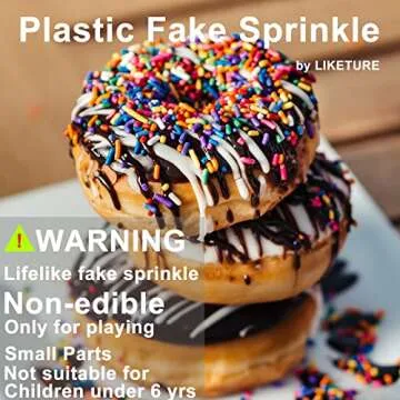 LIKETURE Fake Sprinkles 12 Jars 180g Polymer Clay Sprinkles Fake Candy Sprinkles Faux Sprinkle for Resin Slime Craft Plastic Sprinkle Nail Art Phone Case DIY Shaker Card Filler (12 Mixed Colors-180G)