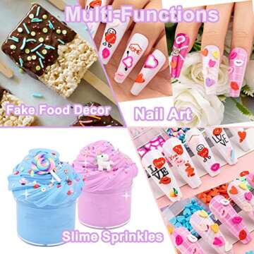LIKETURE Fake Sprinkles 12 Jars 180g Polymer Clay Sprinkles Fake Candy Sprinkles Faux Sprinkle for Resin Slime Craft Plastic Sprinkle Nail Art Phone Case DIY Shaker Card Filler (12 Mixed Colors-180G)