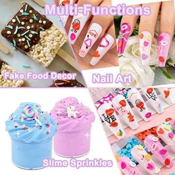 LIKETURE Fake Sprinkles 12 Jars 180g Polymer Clay Sprinkles Fake Candy Sprinkles Faux Sprinkle for Resin Slime Craft Plastic Sprinkle Nail Art Phone Case DIY Shaker Card Filler (12 Mixed Colors-180G)