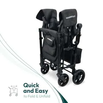 WONDERFOLD W2 Elite Stroller Wagon for Kids - Black
