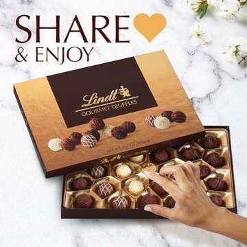 Lindt Gourmet Truffles Chocolate Candy Truffles Gift Box, Assorted Chocolate Truffles, 14.7 oz.