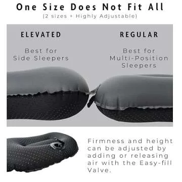 Outdoor Vitals 2 oz Ultralight Backpacking Pillow- Compact, Adjustable, Soft, Nonslip, Inflatable Camping Pillow Regular