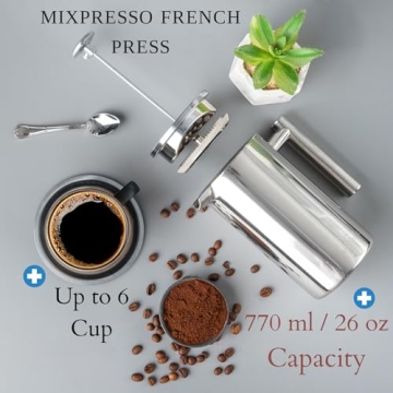 Mixpresso Stainless Steel French Press Coffee Maker 800 ml