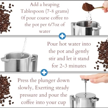 Mixpresso Stainless Steel French Press Coffee Maker 800 ml