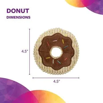 TrustyPup Tough 'N Fun Donut Squeaky Plush Dog Toy, Chew Guard Technology - Tan, Small (71148)