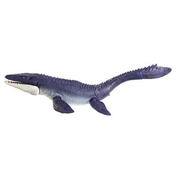 Jurassic World Toys Ocean Protector Mosasaurus Dinosaur Action Figure Sculpted with Movable Joints Made from 1 Pound of Oceanbound Plastic, Kids Toy Ages 4 Years & Older