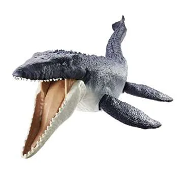 Jurassic World Toys Ocean Protector Mosasaurus Dinosaur Action Figure Sculpted with Movable Joints Made from 1 Pound of Oceanbound Plastic, Kids Toy Ages 4 Years & Older