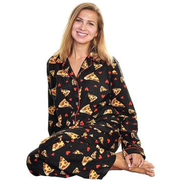Angelina Women's Cozy Pajama Set with Notched Collar | PJ56_L