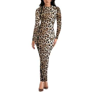 Chic Women's Long Sleeve Bodycon Maxi Dress for Parties