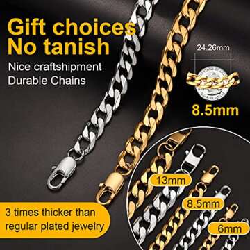 Stylish Gold Bracelet for Men 8mm 8.3 inch Cuban Link