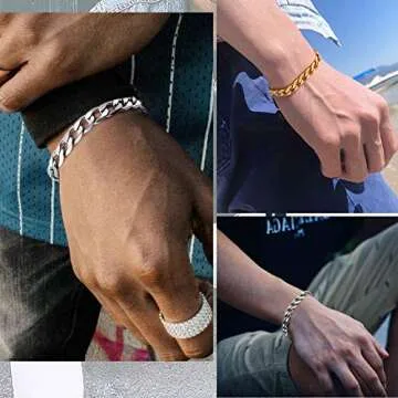 Stylish Gold Bracelet for Men 8mm 8.3 inch Cuban Link