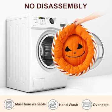 Donut Round Dog Bed and Cat Cushion for Small Medium Dogs, Calming Dog Beds, Pumpkin Cat Beds for Indoor Cats, Fits up to 15lbs Pet,Dog Decorations Pet Gifts(Medium,24"x24")