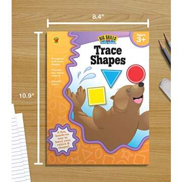 Big Skills for Little Hands® Trace Shapes Workbook—Learning Shapes, Colors, Fine Motor Skills, Tracing Activity Book for Preschool–Kindergarten (32 pgs)