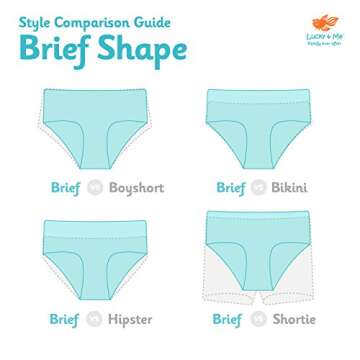 Lucky & Me Lily Little Girls Underwear, Organic Cotton Briefs, Printed Pattern, 3-Pack, 4/5