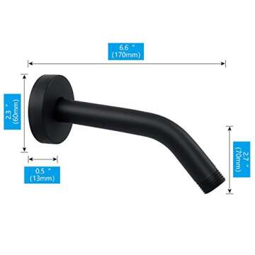 NearMoon Shower Arm + Flange + Teflon Tape, Made of 304 Stainless Steel, Shower Extension Extender P...