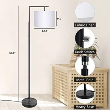 Stylish MOFFE Arc Floor Lamp with Adjustable Shade