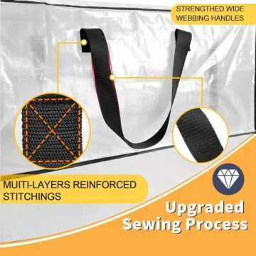 Clear Storage Bags with Zipper, 6 Pack Large Moving Bags Heavy Duty Extra Large, Plastic Storage Totes for Clothes, College dorm Packing Bags with Strong Handles, Christmas Decoration Storage