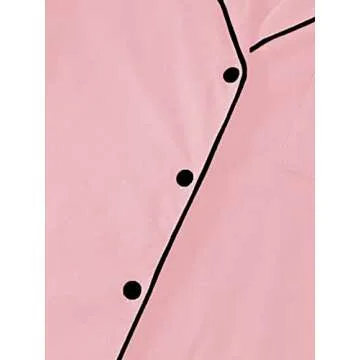 LYANER Women's Pajamas Set Heart Print Button Short Sleeve Shirt with Shorts Sleepwear PJs Set Pink Small