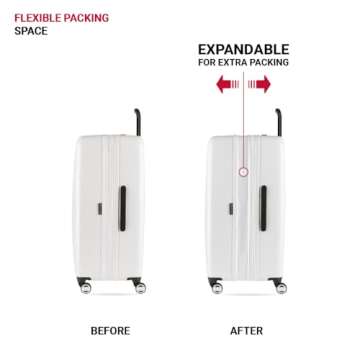 SwissGear Wanderlust Pro Lightweight Expandable Spinner, White, 3-Piece Set (20/24/28)