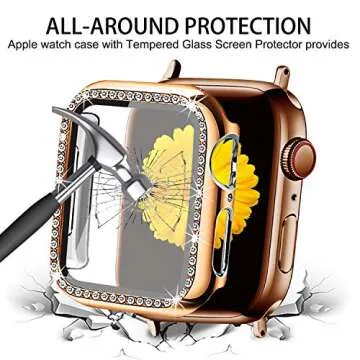 Elegant Mesime Apple Watch Band with Screen Protector Case