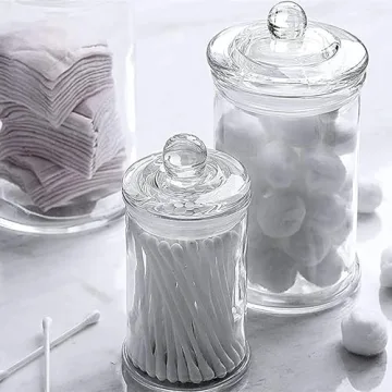 Whole Housewares Set of 3 Glass Storage Jars for Home