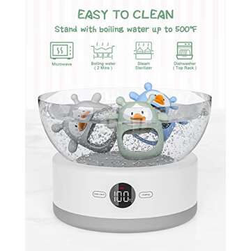 3 Pack Teething Toys for Babies 0-6 Months, Safe & Easy Care