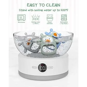 3 Pack Teething Toys for Babies 0-6 Months, Safe & Easy Care