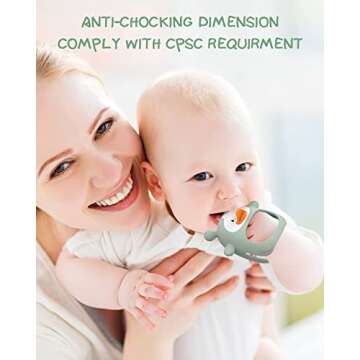 3 Pack Teething Toys for Babies 0-6 Months, Safe & Easy Care