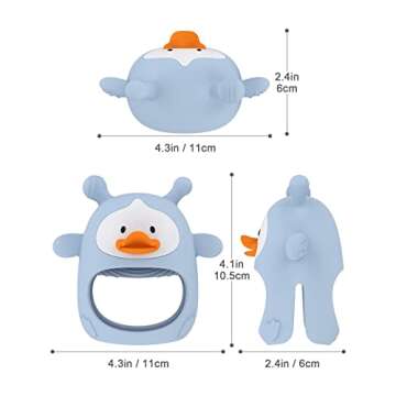 3 Pack Teething Toys for Babies 0-6 Months, Safe & Easy Care