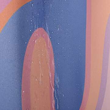 YoKii Vintage Abstract Art Fabric Shower Curtain Pastel Rainbow Colorful Groovy Waves Stripes Geometric Bathroom Shower Curtains Set Aesthetic Retro Minimal Bathroom Decorations (72x72, Colorful)