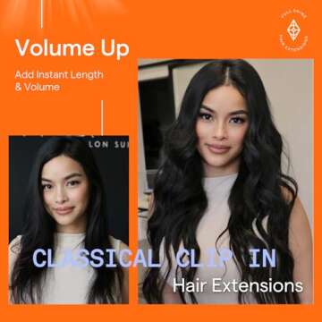 Full Shine 24 Inch Black Human Hair Clip in Extensions Brazilian Human Hair Extensions Clip ins Natural Black Silky Straight Remy Hair Extensions Clip in Human Hair for Long Hair 7 Pcs