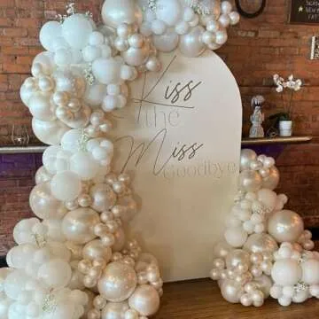 Pearl Balloons, 52 PCS 12 Inch Pearl white Double-Stuffed Balloons, Pearl White Pearl Sand White Double-Stuffed Pearl Ivory Latex Balloons for Birthday Baby Shower Wedding Bridal Party Decoration