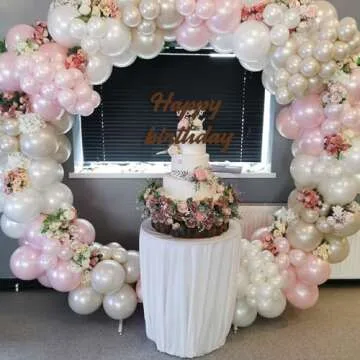 Pearl Balloons, 52 PCS 12 Inch Pearl white Double-Stuffed Balloons, Pearl White Pearl Sand White Double-Stuffed Pearl Ivory Latex Balloons for Birthday Baby Shower Wedding Bridal Party Decoration