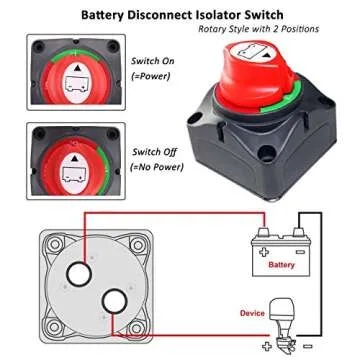 Battery Disconnect Switch Master, 12V-48V Waterproof Power Isolator On-Off Kill Switch 275Amps High Current for Car RV Marine Boat Truck ATV Vehicles