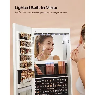 SONGMICS LED Jewelry Cabinet with Full-Length Mirror