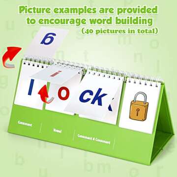 Aizweb CVCC & CCVC Word Builder,Phonics Games Flash Card for Preschool Kindergarten Classroom,Specia...